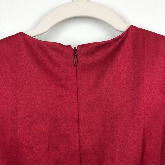 COLLECTIF X MODCLOTH Pinup Peplum Top Burgundy 6 - Picture 9 of 10
